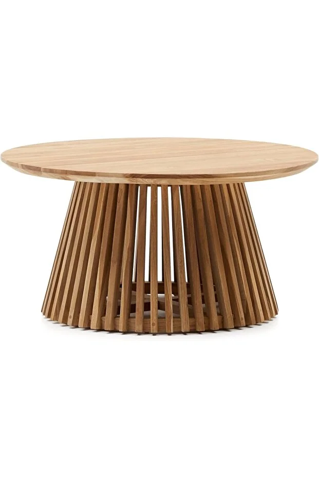 Side, Yuvarlak Çıtalı Orta Sehpa, Naturel, 80x41cm